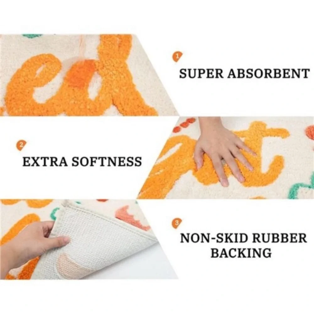 Get Naked Bath Mat, Bathroom Soft Microfiber Rug Non-Slip Machine Washable
